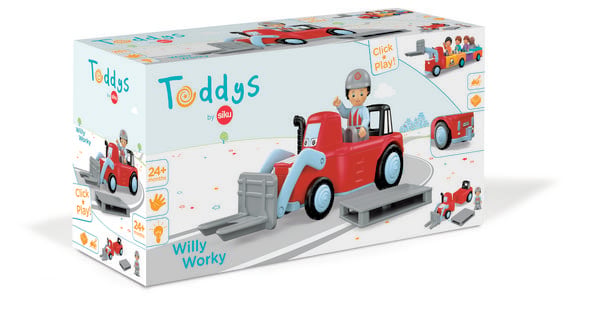 Produktbild: SIKU 0134 - Toddys Willy Worky, Hoflader/Gabelstapler mit Figur, Click&Play