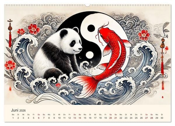 Produktbild: Yin und Yang der Wesen - Asiatische Mythen im Gleichgewicht (Wandkalender 2026 DIN A2 quer), CALVENDO Monatskalender