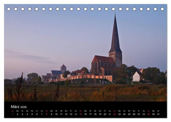 Produktbild: Unterwegs in der Hansestadt Rostock (Tischkalender 2026 DIN A5 quer), CALVENDO Monatskalender