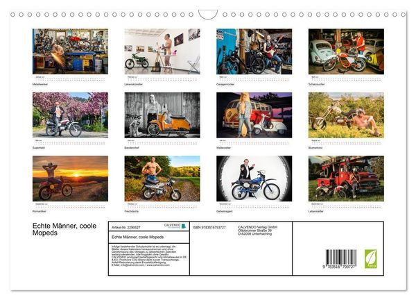 Produktbild: Echte M&auml;nner, coole Mopeds (Wandkalender 2027 DIN A3 quer), CALVENDO Monatskalender