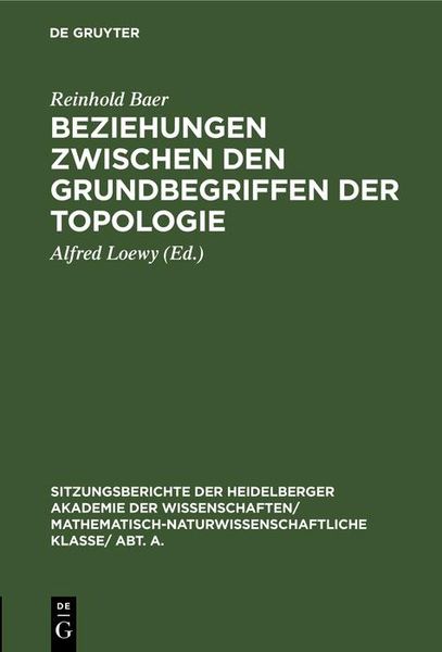 Produktbild: Beziehungen zwischen den Grundbegriffen der Topologie