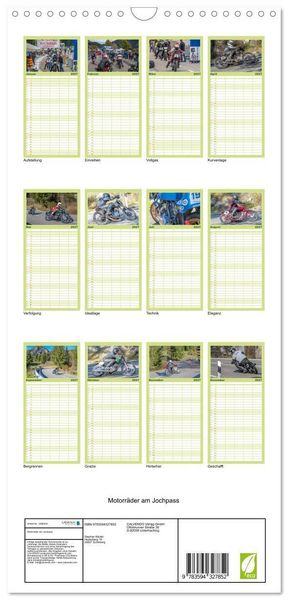 Produktbild: Familienplaner 2027 - Motorr&auml;der am Jochpass mit 5 Spalten (Wandkalender, 21 x 45 cm) CALVENDO