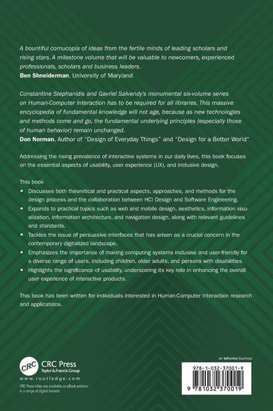 Produktbild: Designing for Usability, Inclusion and Sustainability in Human-Computer Interaction