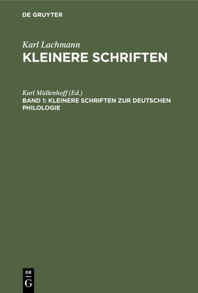Produktbild: Kleinere Schriften zur deutschen Philologie