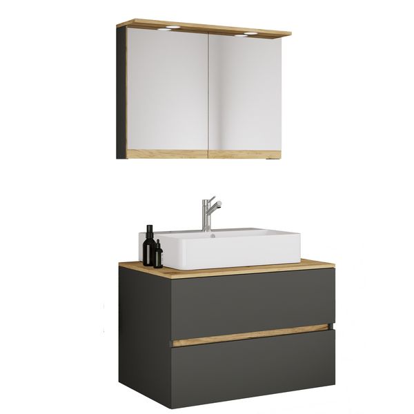 Produktbild: 3 tlg. Badm&ouml;bel-Set mit Waschbecken Cosila-A 80 cm