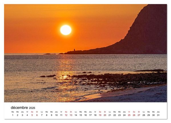Produktbild: Lofoten - &Icirc;les de r&ecirc;ve norv&eacute;giennes (Calendrier de bureau 2026 DIN A5 vertical), CALVENDO calendrier mensuel