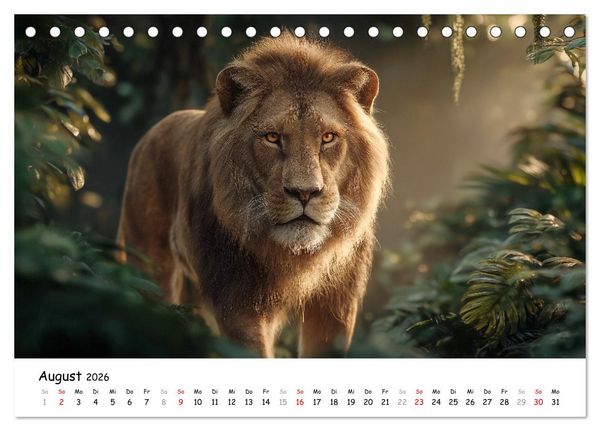 Produktbild: L&ouml;wen - Majest&auml;t der Wildnis (Tischkalender 2026 DIN A5 quer), CALVENDO Monatskalender