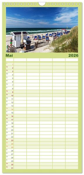 Produktbild: Familienplaner 2026 - Magisches Sylt mit 5 Spalten (Wandkalender, 21 x 45 cm) CALVENDO