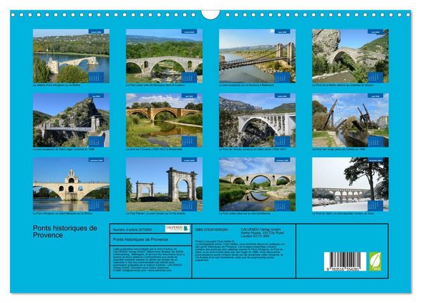 Produktbild: Ponts historiques de Provence (Calendrier mural 2026 DIN A3 vertical), CALVENDO calendrier mensuel