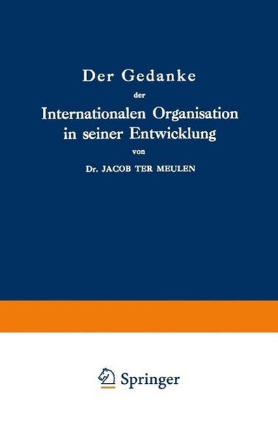Produktbild: Der Gedanke der Internationalen Organisation in seiner Entwicklung