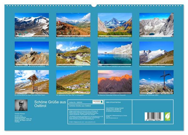 Produktbild: Sch&ouml;ne Gr&uuml;&szlig;e aus Osttirol (hochwertiger Premium Wandkalender 2026 DIN A2 quer), Kunstdruck in Hochglanz