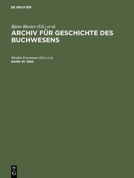 Produktbild: Archiv f&uuml;r Geschichte des Buchwesens / 1994