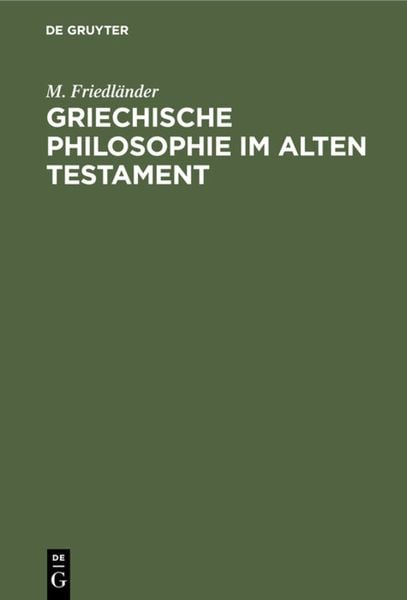 Produktbild: Griechische Philosophie im Alten Testament