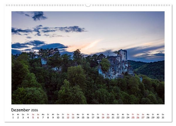 Produktbild: Fr&auml;nkische Schweiz - Sehensw&uuml;rdigkeiten der Berg- und H&uuml;gellandschaft (hochwertiger Premium Wandkalender 2026 DIN A2 quer), Kunstdruck in Hochglanz