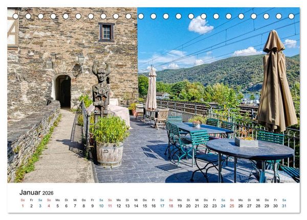 Produktbild: Bacharach - Fachwerkromantik am Rhein (Tischkalender 2026 DIN A5 quer), CALVENDO Monatskalender
