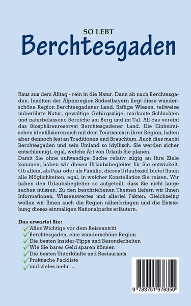 Produktbild: So lebt Berchtesgaden: Der perfekte Reisef&uuml;hrer f&uuml;r einen unvergesslichen Aufenthalt in Berchtesgaden inkl. Insider-Tipps und Packliste