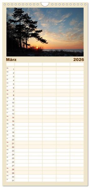 Produktbild: Familienplaner 2026 - Ostseebad Warnem&uuml;nde mit 5 Spalten (Wandkalender, 21 x 45 cm) CALVENDO
