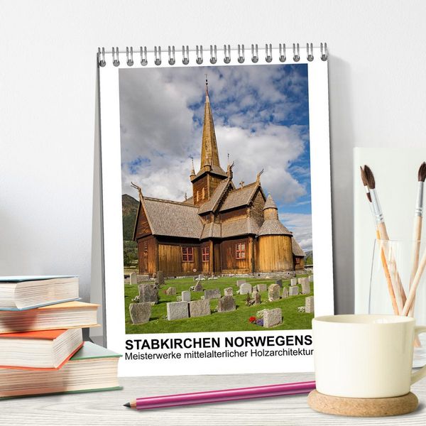 Produktbild: Stabkirchen Norwegens - Meisterwerke mittelalterlicher Holzarchitektur (Tischkalender 2026 DIN A5 hoch), CALVENDO Monatskalender