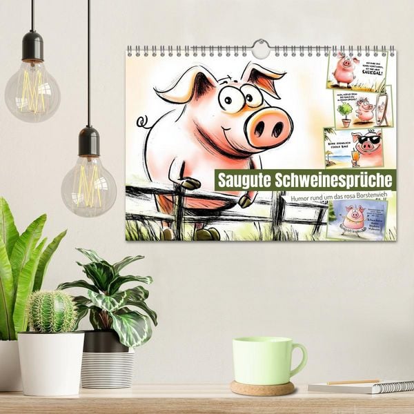 Produktbild: Saugute Schweinespr&uuml;che (Wandkalender 2026 DIN A4 quer), CALVENDO Monatskalender