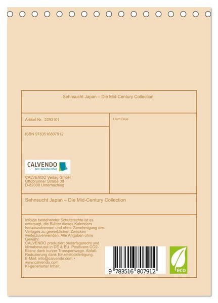 Produktbild: Sehnsucht Japan &ndash; Die Mid-Century Collection (Tischkalender 2027 DIN A5 hoch), CALVENDO Monatskalender