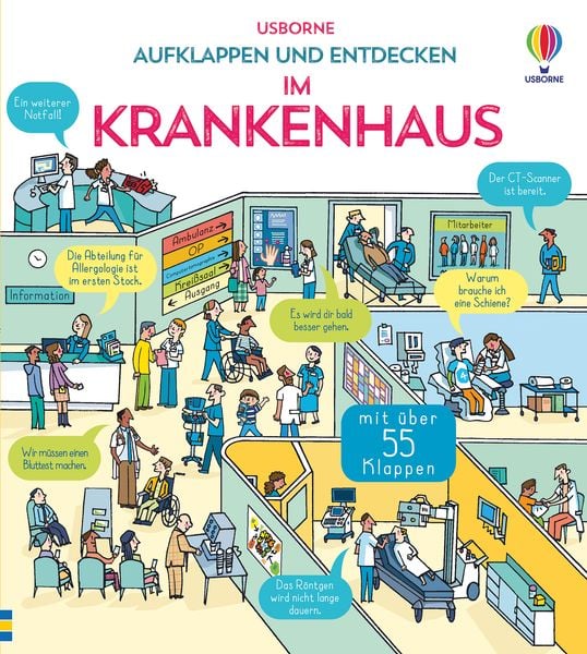 Aufklappen und Entdecken: Im Krankenhaus, Gebundene Ausgabe von Katie Daynes,Zoe Fritz, Usborne, 978-1-78941-458-5