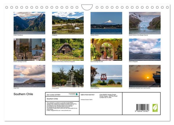 Produktbild: Southern Chile (Wall Calendar 2026 DIN A4 landscape), CALVENDO 12 Month Wall Calendar