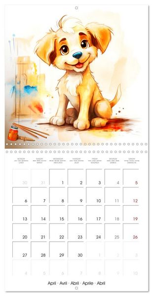 Produktbild: Chiens joyeux (Calendrier mural carr&eacute; 2026 30x30 cm) Calendrier double avec une page pour vos prises de notes
