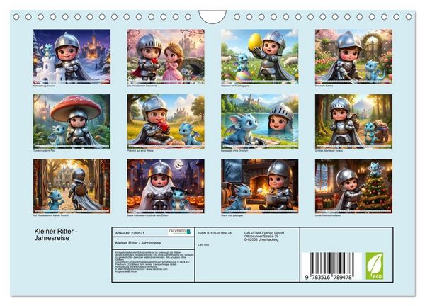 Produktbild: Kleiner Ritter - Jahresreise (Wandkalender 2027 DIN A4 quer), CALVENDO Monatskalender