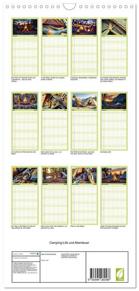 Produktbild: Familienplaner 2027 - Camping-Life und Abenteuer mit 5 Spalten (Wandkalender, 21 x 45 cm) CALVENDO