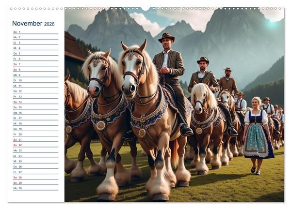 Produktbild: Boarisch durchs Jahr - Feste Br&auml;uche und Lebenslust (hochwertiger Premium Wandkalender 2026 DIN A2 quer), Kunstdruck in Hochglanz
