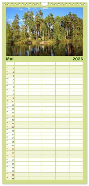 Produktbild: Familienplaner 2026 - Schweden 2026 mit 5 Spalten (Wandkalender, 21 x 45 cm) CALVENDO