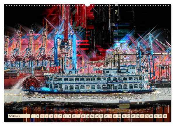 Produktbild: Hamburg abstrakt (hochwertiger Premium Wandkalender 2026 DIN A2 quer), Kunstdruck in Hochglanz