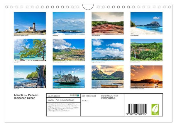 Produktbild: Mauritius - Perle im Indischen Ozean (Wandkalender 2026 DIN A4 quer), CALVENDO Monatskalender
