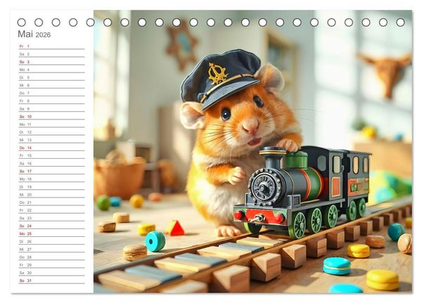 Produktbild: Spielzeit mit Schnuffel - Ein Hamster im Spielzeugparadies (Tischkalender 2026 DIN A5 quer), CALVENDO Monatskalender