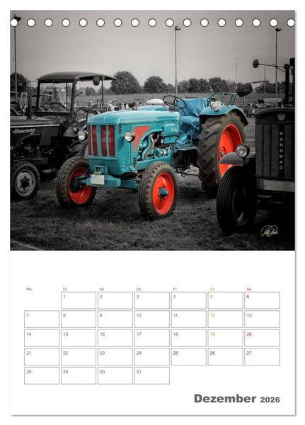Produktbild: Oldtimer - Trecker Liebe (Tischkalender 2026 DIN A5 hoch), CALVENDO Monatskalender