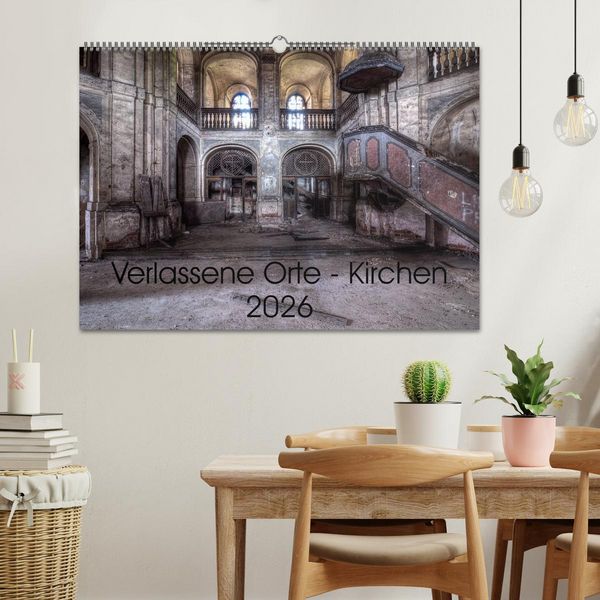 Produktbild: Verlassene Ort - Kirchen (Wandkalender 2026 DIN A2 quer), CALVENDO Monatskalender