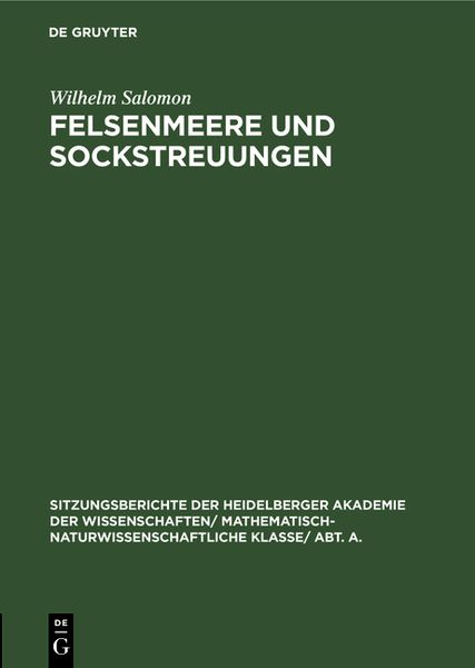 Produktbild: Felsenmeere und Sockstreuungen