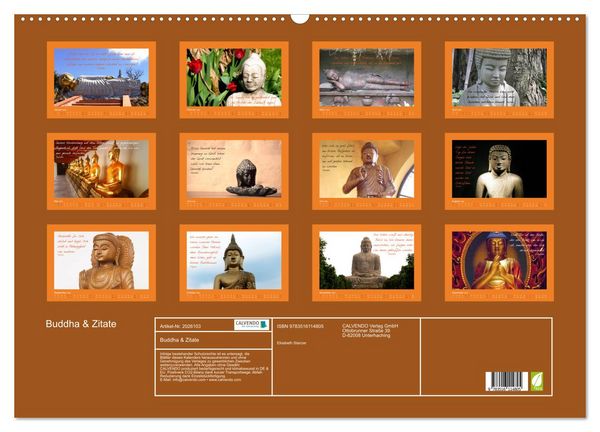 Produktbild: Buddha & Zitate (Wandkalender 2026 DIN A2 quer), CALVENDO Monatskalender