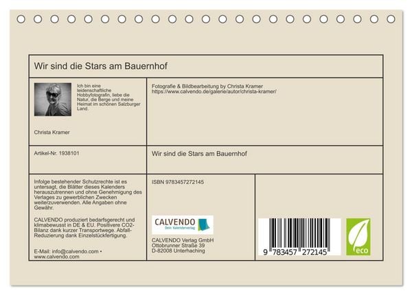 Produktbild: Wir sind die Stars am Bauernhof (Tischkalender 2026 DIN A5 quer), CALVENDO Monatskalender