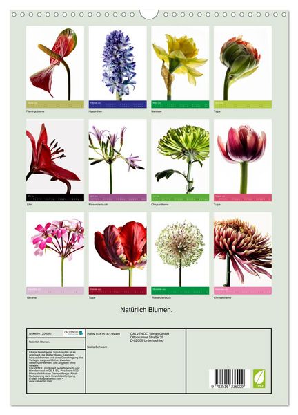 Produktbild: Nat&uuml;rlich Blumen. (Wandkalender 2026 DIN A3 hoch), CALVENDO Monatskalender