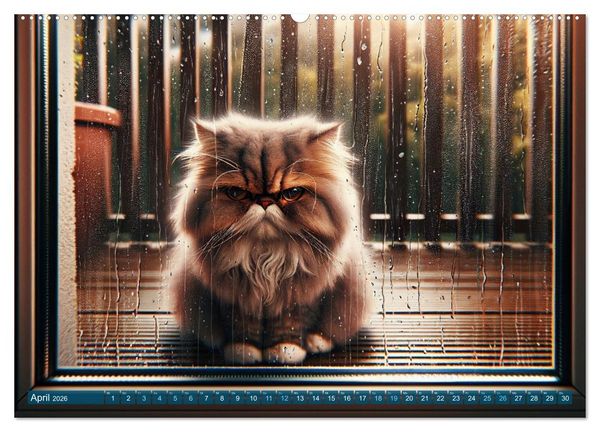 Produktbild: Katzenlaunen - Durch das Jahr mit Fluff und Grummeln (hochwertiger Premium Wandkalender 2026 DIN A2 quer), Kunstdruck in Hochglanz