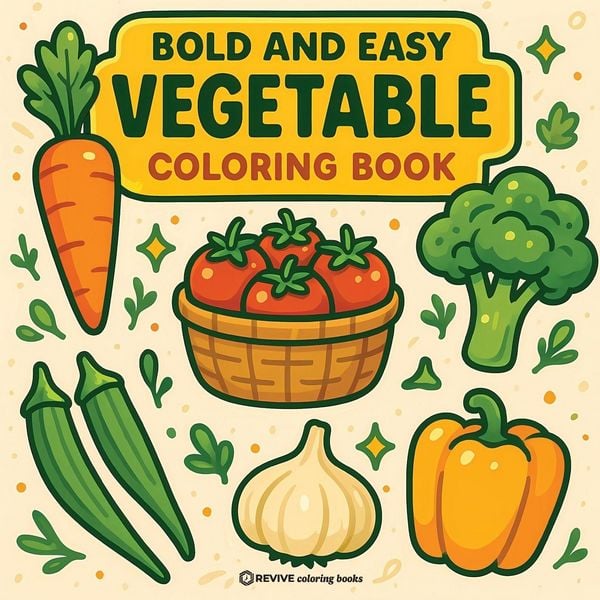 Produktbild: Bold & Easy Vegetable Coloring Book