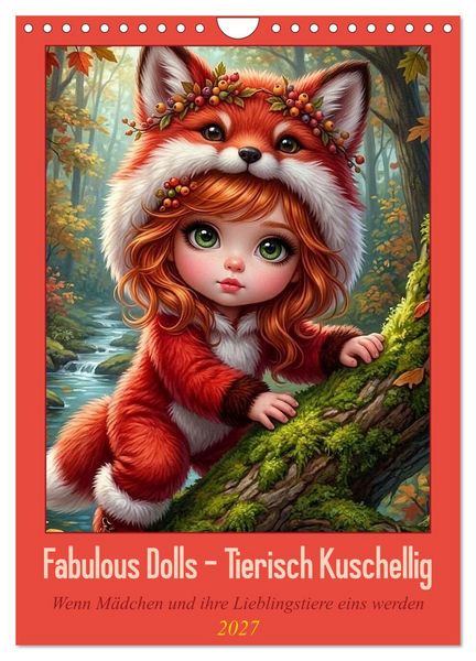 Produktbild: Fabulous Dolls - Tierisch Kuschellig (Wandkalender 2027 DIN A4 hoch), CALVENDO Monatskalender