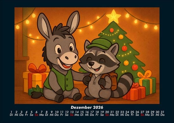 Produktbild: Huf & Rocco Abenteuer durchs Jahr 2026 Fotokalender DIN A4
