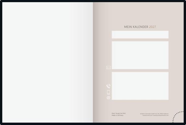 Produktbild: rido/id&eacute; 7013603017 Taschenkalender Premium Young Line Mini 2027 "Feather" A6, Textil