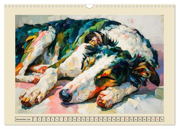 Produktbild: Barsoi im Farbenspiel. Elegante Windhunde in moderner &Ouml;loptik (Wandkalender 2026 DIN A3 quer), CALVENDO Monatskalender