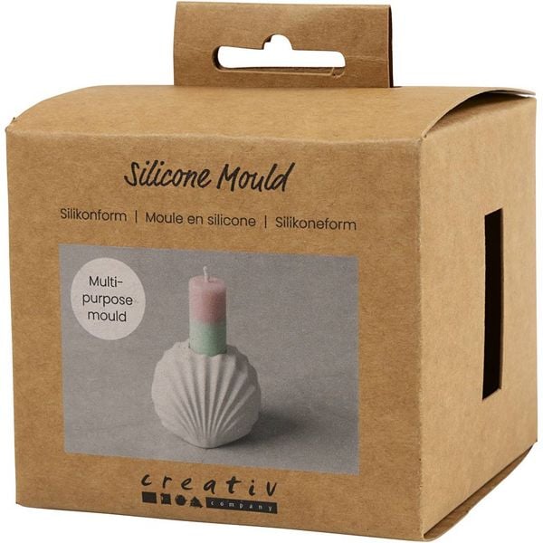 Produktbild: Creativ Company Silikonform, Kerzenhalter Muschel, H 5,5 cm, L 6,8 cm, B 5,5 cm, 1 Stk