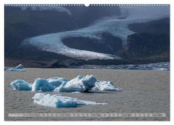 Produktbild: Island - Gletscher, Wasserf&auml;lle, Hei&szlig;e Quellen (hochwertiger Premium Wandkalender 2026 DIN A2 quer), Kunstdruck in Hochglanz