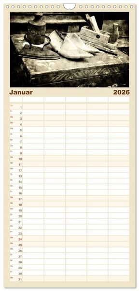 Produktbild: Familienplaner 2026 - Retro mit 5 Spalten (Wandkalender, 21 x 45 cm) CALVENDO