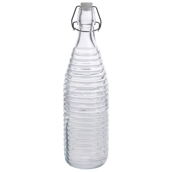 Neuetischkultur Glasflasche, geprägtes Muster Bügelverschluss
